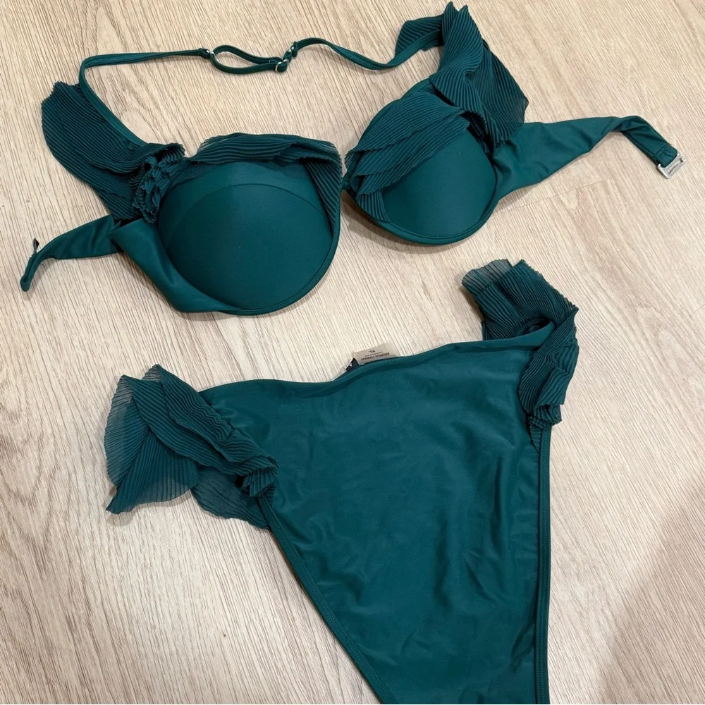 Teal Ruffled Bikini - Picture 3 of 4